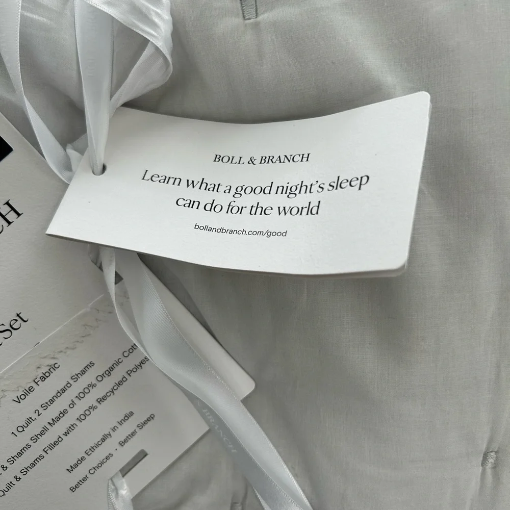 Boll & Branch NWT Full/Queen Airy Voile quilt & sham set🔥No offer item🔥🔥🔥🔥